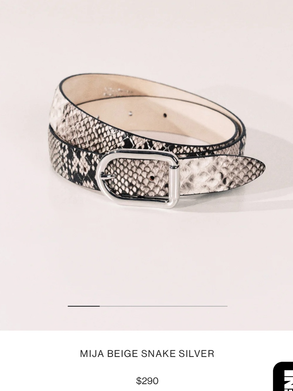 Dehanche Mija Snakeskin Belt XS